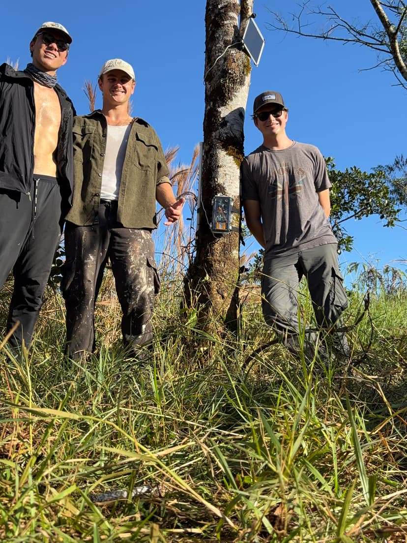 Camera trap setup in the field.